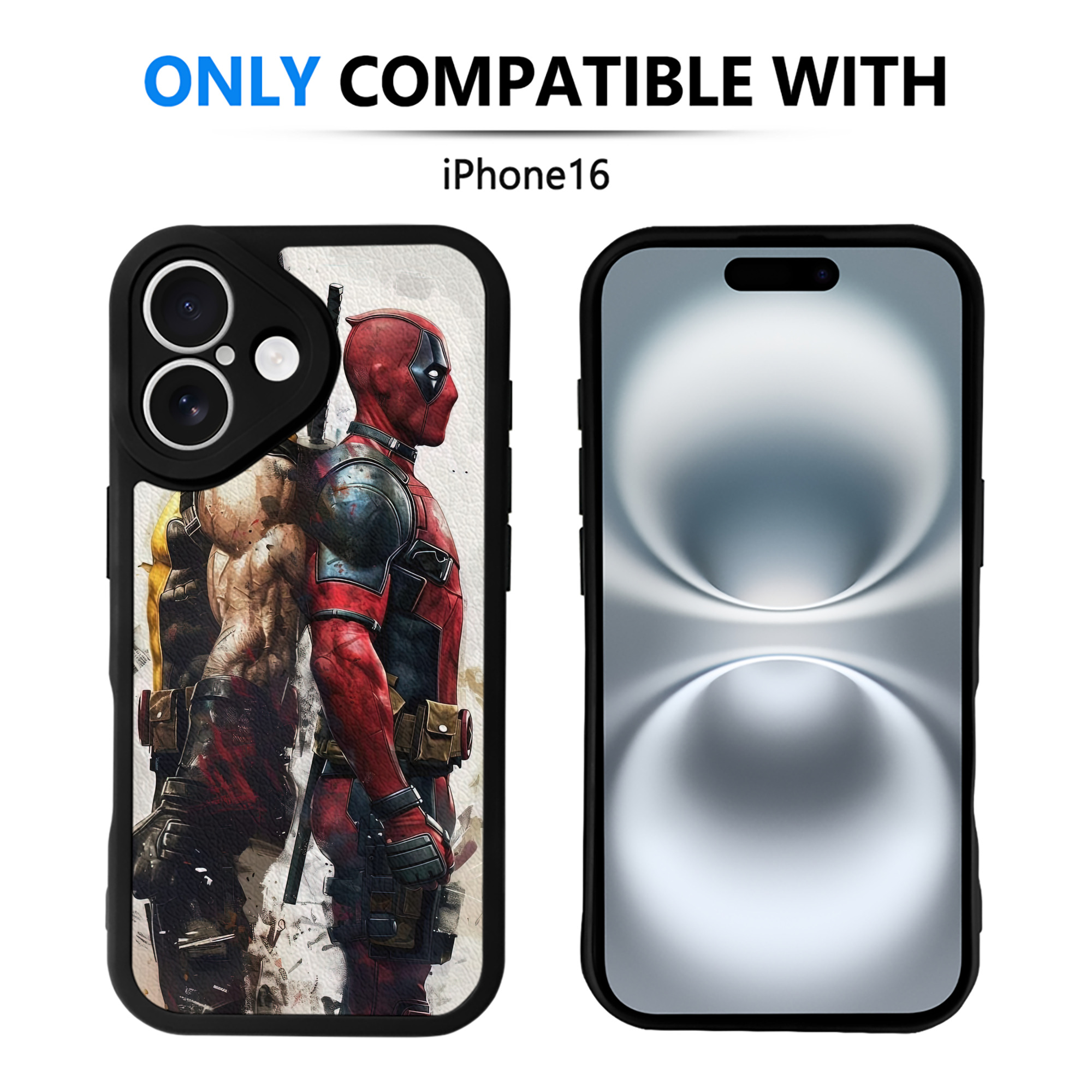 （画像用） Deadpool デッドプール 【iPhone 16シリーズ対応】シリコンスマホケース（レザー調） 材質：シリコン